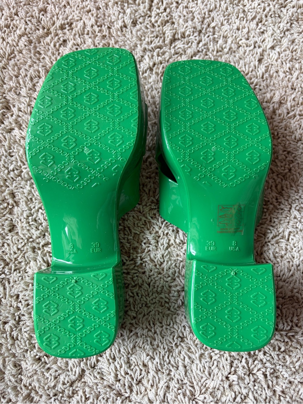 New W/O Box Jeffrey Campbell Bubblegum Sandals Sz 8 (39 EUR) Mule Platform N2 - Picture 5 of 6